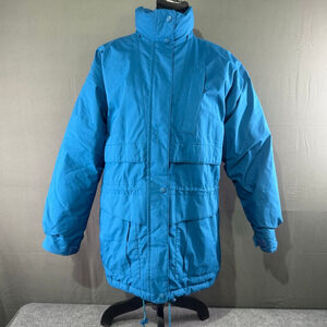 VTG Eddie Bauer Ridge Line Parka Men M Gore Tex Down 90s Gorp Blue Ski Cozy Coat